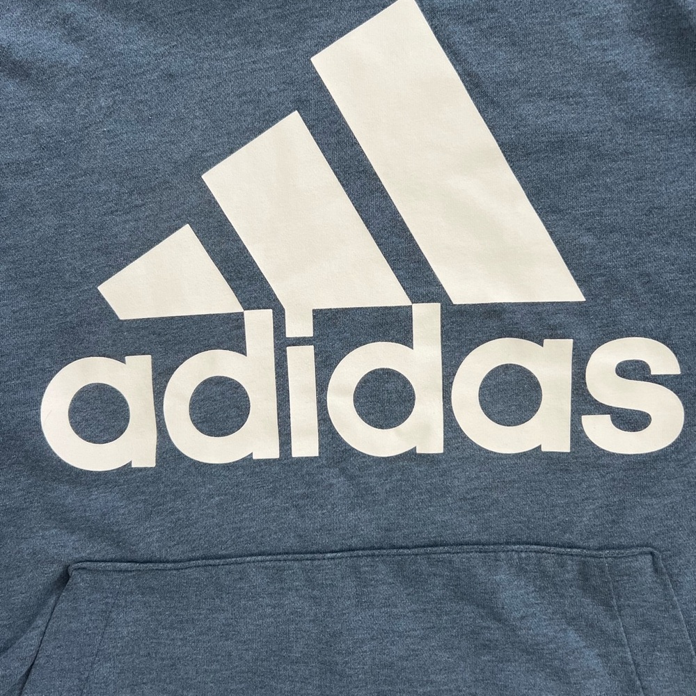 Adidas Men's Charcoal Blue Hoodie Large - Picture 4 of 6